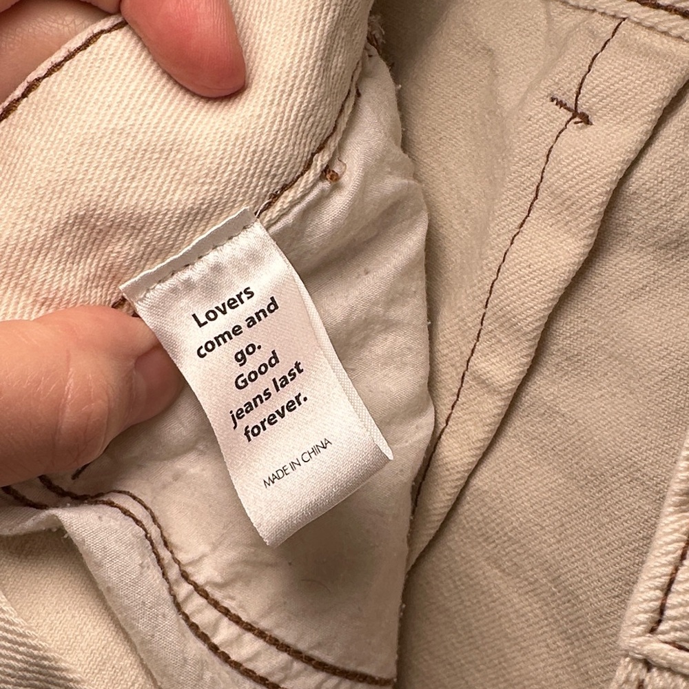 Pacsun Womens Cream Cargo Jean Shorts - Picture 7 of 7